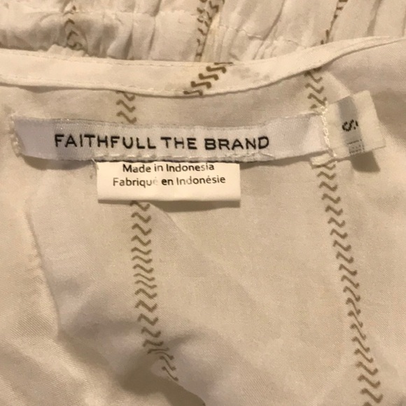 Faithfull The Brand White Small Rayon Striped Wide Leg Jumpsuit Minimalist Comfy - Picture 6 of 7